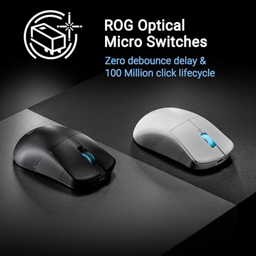 Image of ASUS ROG Harpe Ace Mini Wireless Gaming Mouse - Small Compact Design, 49g Lightweight, 36K DPI AimPoint Sensor, Esports & FPS Gaming, Pro-Approved, White