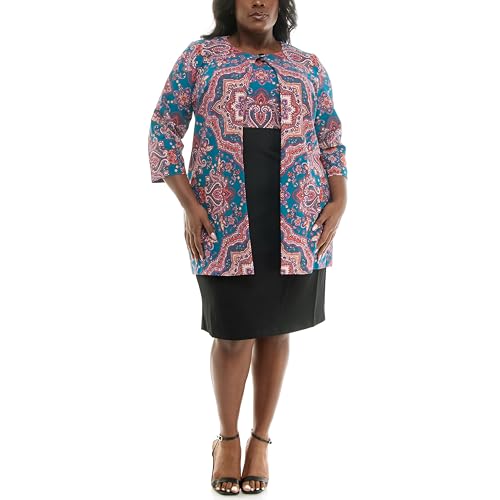 Danny & Nicole Women's Sleeveless Sheath Dress with Longline Jacket