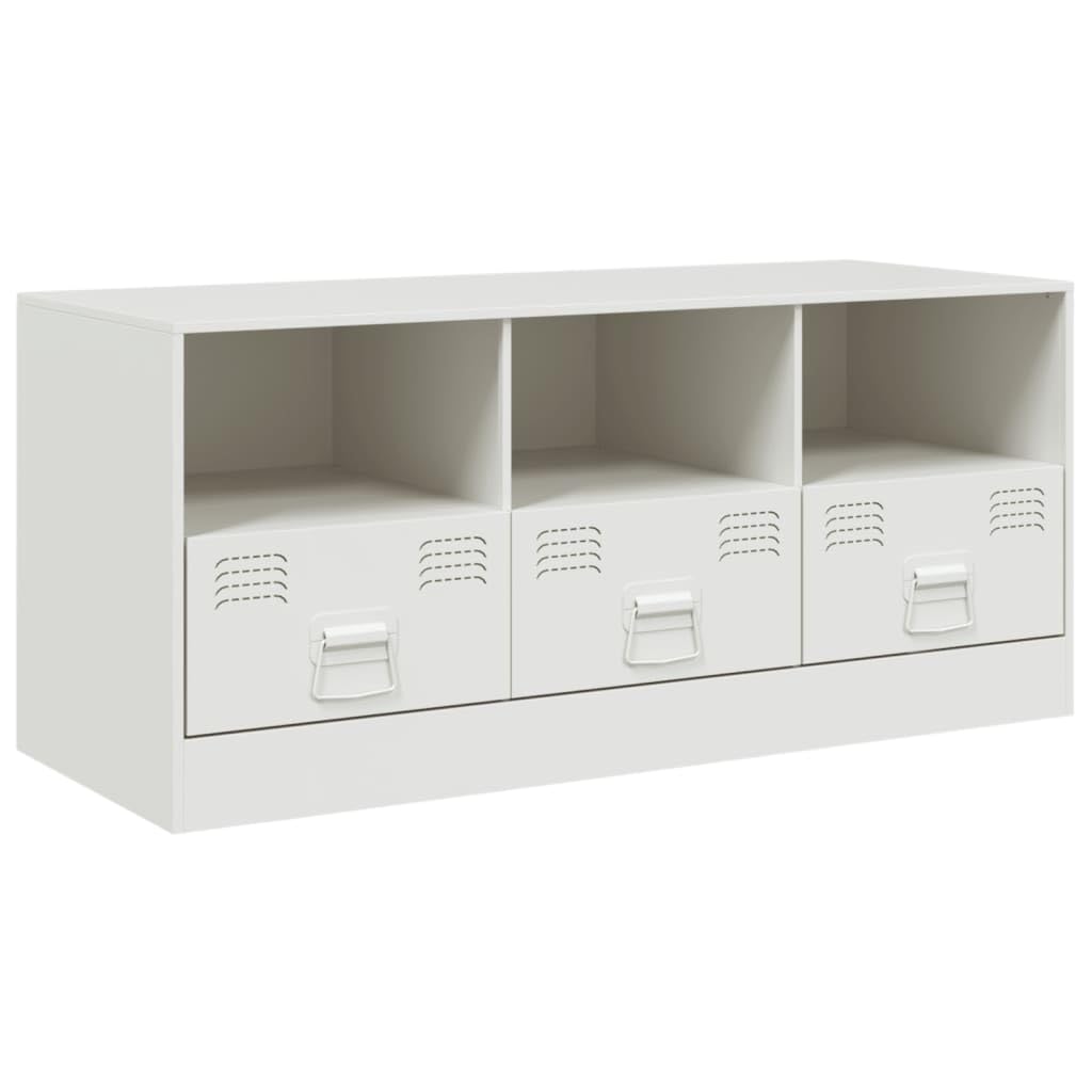 LAPOOH Biała stalowa szafka pod telewizor 99x39x44 cm, stół telewizyjny, szafka telewizyjna, szafka telewizyjna, stół telewizyjny, meble do salonu, stół do salonu TV - 841738