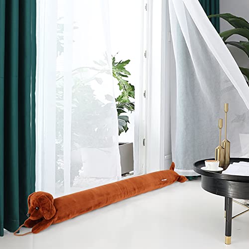 Jhinzefu Door Draft Stopper,36 Inch Animal Door Draft Stopper,Under Door Draft Stopper With Hook Tape,2.94Lbs(Dachshund, 4" X 36") #TOP5