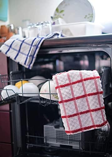 VL Tea Towels 2 Pack Large 40 X 70 cm Tea Towels for Kitchen, Lint Free Kitchen Cloth with 6 Assorted Colors, Soft Absorbent Dish Towels and Bar Towels, 100% Terry Towelling Cotton Dish Cloths