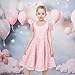 Girls Dress Peach Pink Floral Butterfly Fairy Wing Party Princess Size 6