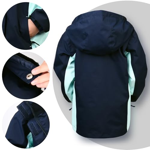Image of Girls Boys Rain Jackets, Lightweight Waterproof Kids Rain Coats with Hood Windbreakers for Kids
