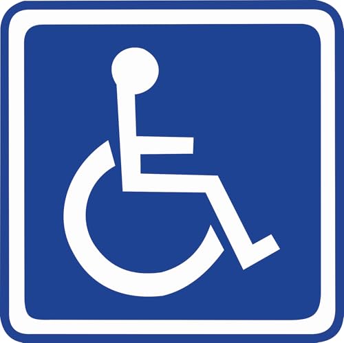 Panneau Logo Handicapé PMR 15x15 cm – Autocollant Signalisation Accessibilité – Conforme ERP – Vinyle Extérieur Résistant UV – Lot au Choix (1)