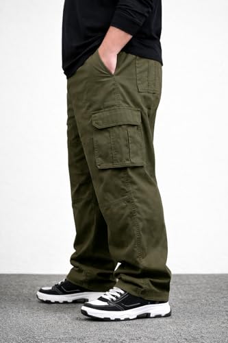 Image of INKKR Men Plus Size Cargo Pants || Plus Cargo Pants Cotton || 2XL-6XL