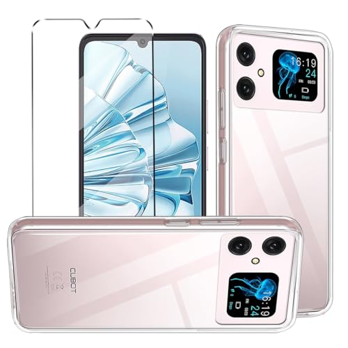YQINHHME Cover per Cubot A20 (6.75 ) Pellicola in Vetro Temperato, Ultra Sottile Trasparente Antiurto Morbido Silicone TPU Bumper Case Custodia per Cubot A20 - XS40