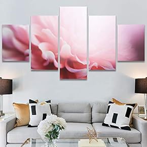 SIGNWIN 5 Panel Canvas Wall Art Bright Flowers...