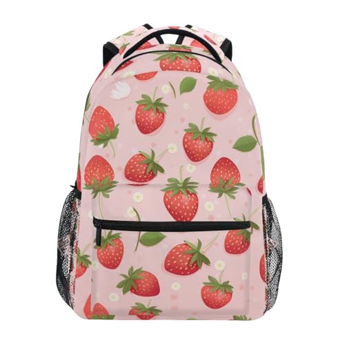 Sac à dos fraise grand volume léger multicolore et résistant taille S étudiant