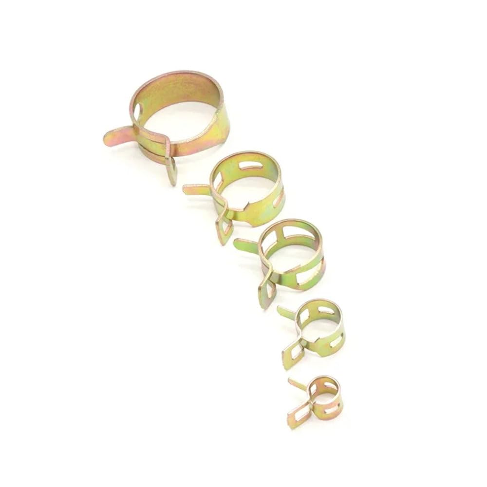 10~50 pezzi/65MN acciaio al manganese diametro interno 5 mm - 25 mm fascetta stringitubo a molla zincata fibbia in acciaio elastico tubo cerchio, ID 25 mm 50 pezzi