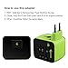 Universal Travel Adapter, All-in-one International Travel Charger with 2.4A Dual USB, Travel Power Adapter Travel Wall Charger for US, UK, EU, AU & Asia Covers 150+Countries (Green)