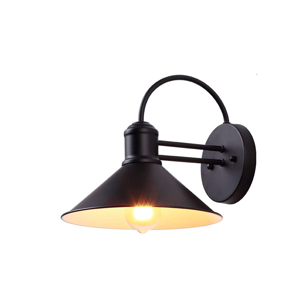 SXSCARKX 12.2in Home Exterior Wall Decorative Lighting Lantern Painted Iron Thickened Lampshade Sconce IP65 Waterproof and Rust-Proof Gooseneck Barn Light Villa Shop Barber Outdoor