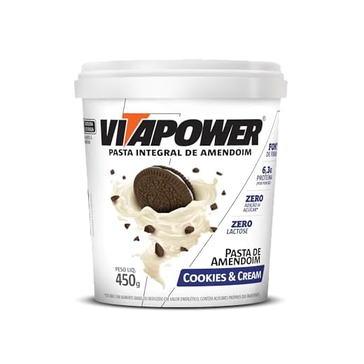 VitaPower Pasta De Amendoim Integral - 450G Cookies And Cream - Vitapower