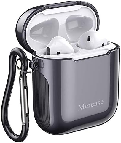 Mercase Airpods Case Cover with Keychain, Soft TPU Materal Dual Layer Protective Headphone Case Support Wireless Charging for Apple Airpods 1&2