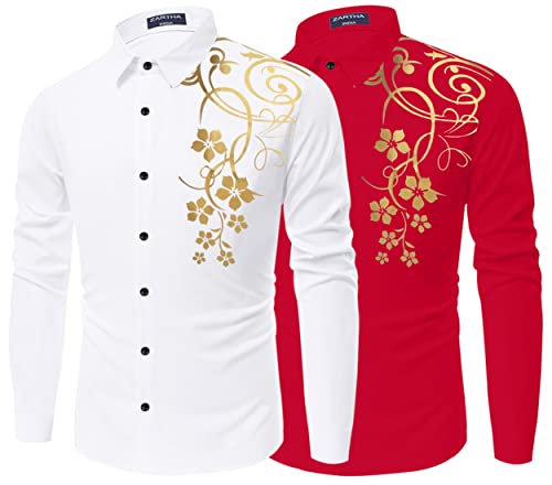 Image of Combo of Men Cotton Polyester Blend Regular Fit Striped Full Sleeve Casual Shirt Pack of 2