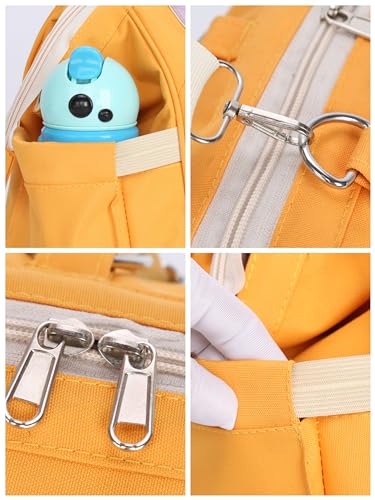 LITTLE CURIOUS Baby Diaper Bag for Mother for Travelling | Diaper Bags for Mom for Travel | Baby Bags for Mother Travel | Maternity Bag | Hospital Bag for Delivery Women | baby bag - Orang Bags