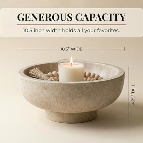 image for OAKOA Modern Fruit Bowl for Kitchen Counters - Large Decorative Bowl f
