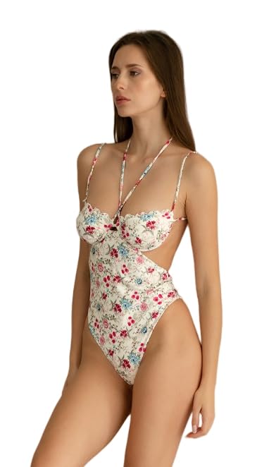Maillot de bain une pièce fleuri vintage pour plage et spa