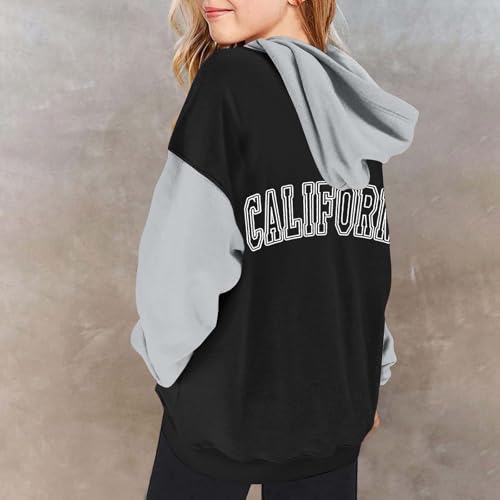 Girls 2 Piece Outfits Sweatsuit California Letter Print Pullover Hoodie Sweatshirt Lounge Sets Jogger Sweatpants 4-14Years2