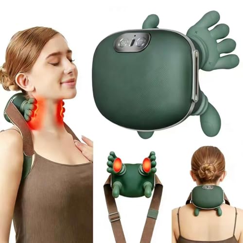 YGVQN Masseur Cou Electrique, Masseur Cervical 4D Sans Fil avec Chaleur, 3 Intensités & 2 Températures, Soulage Douleurs Cou et Épaules, Rechargeable USB-C...