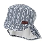 Weiche Kopfbedeckung mit Streifenmuster und Aufnäher, Leichtes Anziehen durch anschmiegsame Form