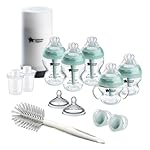 Tommee Tippee Advanced Anti-Colic Ready for Baby BPA Free 14 Piece Set, 5oz & 9oz Bottles, Slow & Medium Flow Nipples, 0-6 Month Pacifiers, Includes Travel Bottle Warmer & Removable Bottle Handles