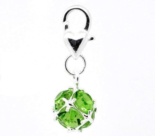 Silver Plated August Birthstone Clip on Charm Bead fits Thomas Sabo and other European style Clip on Charm bracelets