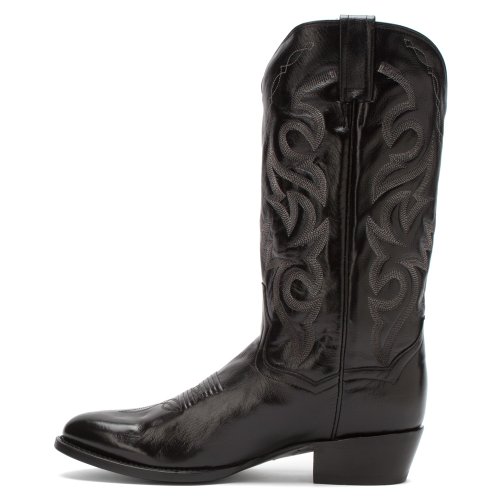 Image of Dan Post Mens Milwaukee Embroidered Narrow Round Toe Casual Boots Mid Calf - Black