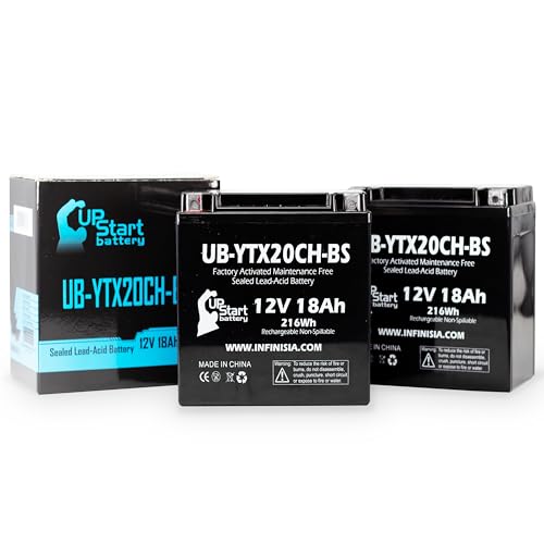 2-Pack UB-YTX20CH-BS Battery Replacement for 2005 Suzuki LT-F500F Vinson Manual 4WD 500 CC ATV -...