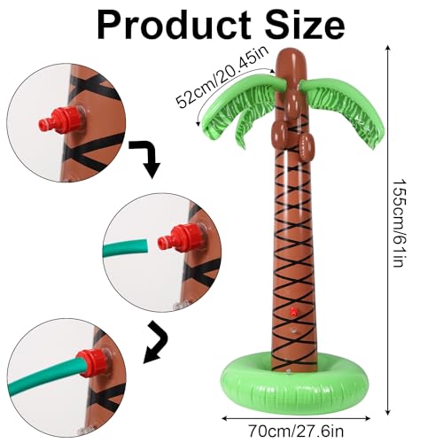 image for lasuroa 61inches Palm Tree Sprinkler, Inflatable Spray Water Toy Sprin