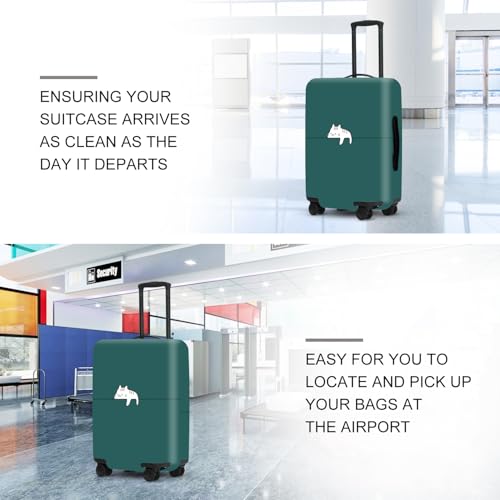 Image of forest Green Luggage Cover, Washable Suitcase Protector Simple Abstract Animal Design Anti-scratch for 24 inch,26 inch Bag