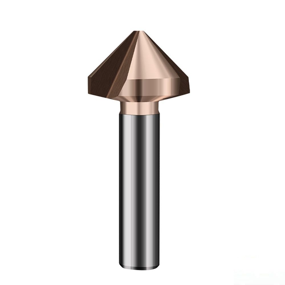 Foret d'alésage à fraise en Cobalt M35, fraise à chanfrein d'ébavurage 3 cannelures 90 °, foret for le travail des métaux en acier inoxydable 1 pièce(12.4mm)