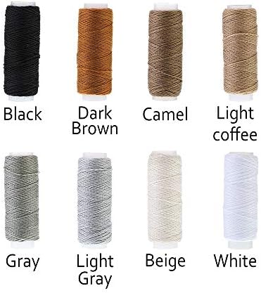 29 Pcs Upholstery Repair Kit, Leather Craft Tools Set Include Wax Thread&Tape Measure&Hand Sewing Needles&Scissors&Mid-Hole Cone&Log Cone&Copper Ring Thimble, Canvas DIY Tool Set for Leather Repair