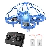ATOYX Kids Drone, Hand Operated/ RC Nano Quadcopter Mini Drone for Beginners, Easy Indoor Small UFO Flying Drone Toys, with One Key Take Off Landing, 3 Speeds, 3D Flip, for Boys and Girls Gift -Blue