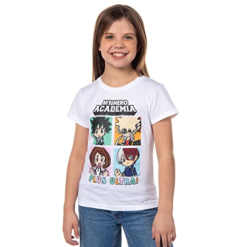 My Hero Academia Girls' Shirt Plus Ultra! Deku Bakugo Shoto Todoroki Character Grid Kids T-Shirt Tee
