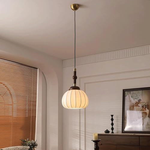 Lampe de chevet suspendue rétro en bois cocon de vers à soie avec base E27 - 6