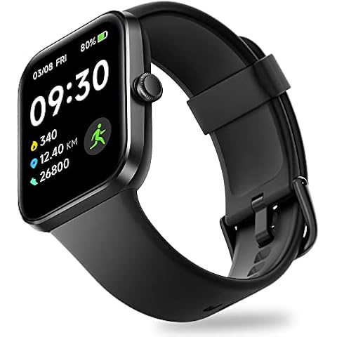 OCTANDRA Go VeryFit 1.69" Smart Watch - Heart Rate Blood Oxygen Saturation Sleep Monitor - Step Counter Pedometer - 5ATM Exercise Activity Fitness Tracker Watches for Men Women (ID207) (Black) Cover