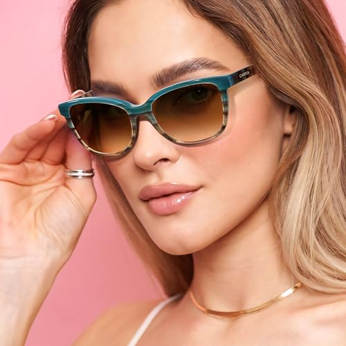 CARFIA Designer Acetate Womens Polarized Sunglasses Small to Medium Face Trendy Shades UV Protection Hypoallergenic Handmade2