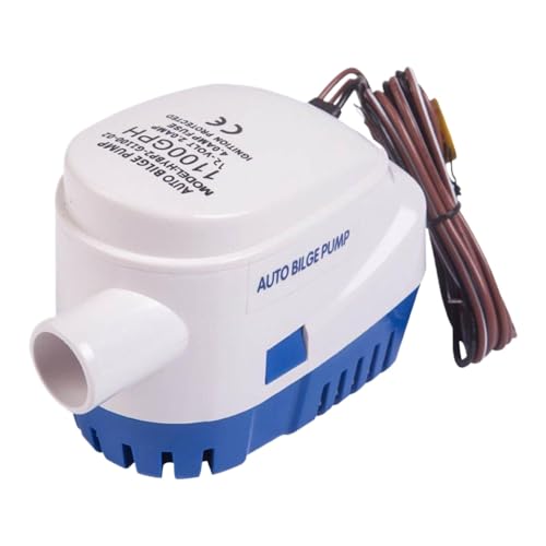Bomba de sentina automática de 12V y 24V, dispositivo de drenaje eléctrico de agua sumergible con interruptor, 750GPH, 1100GPH, Compatible con sistemas de sentina para barcos marinos(12V 1100GH)