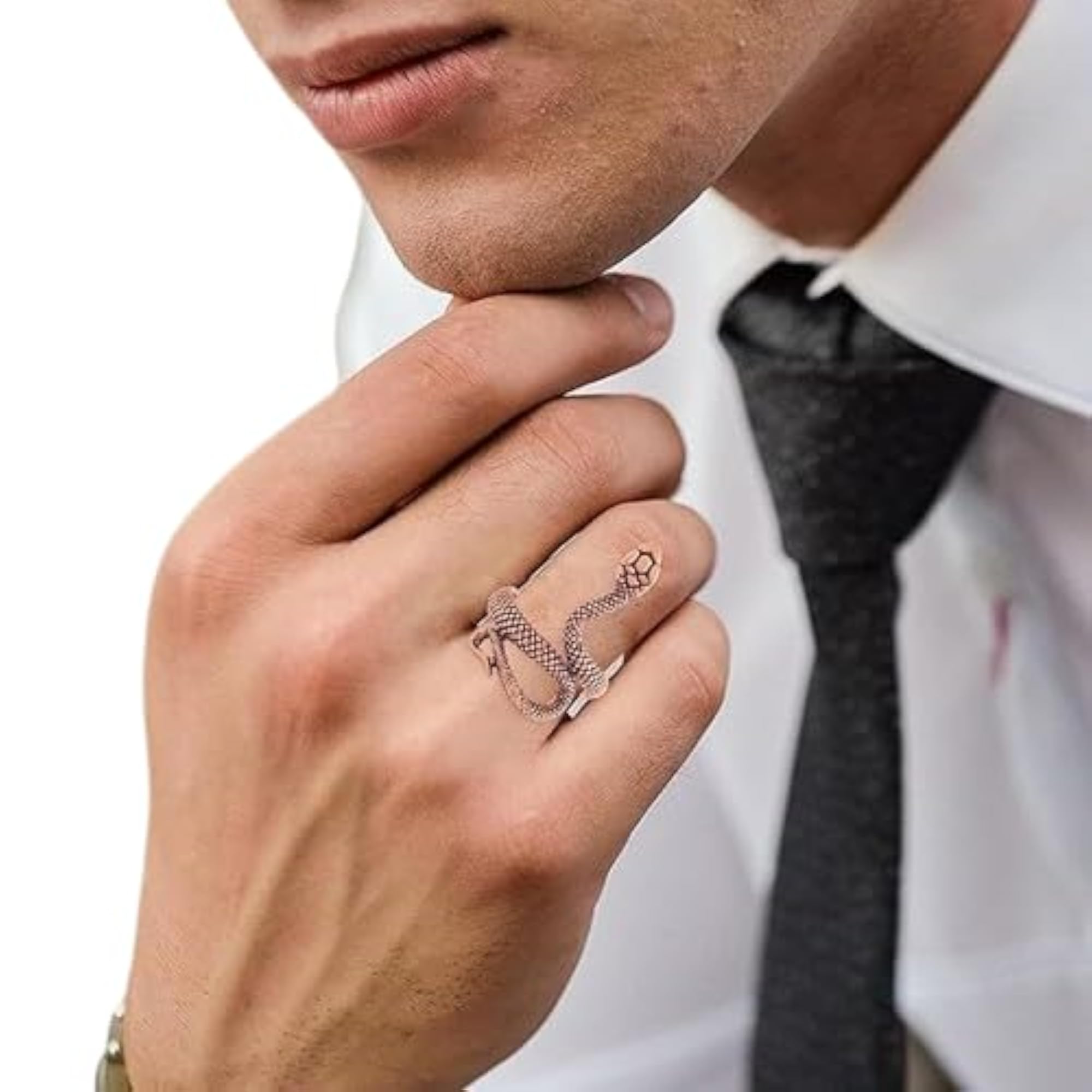 Adjustable Snake Serpent Ring for Unisex