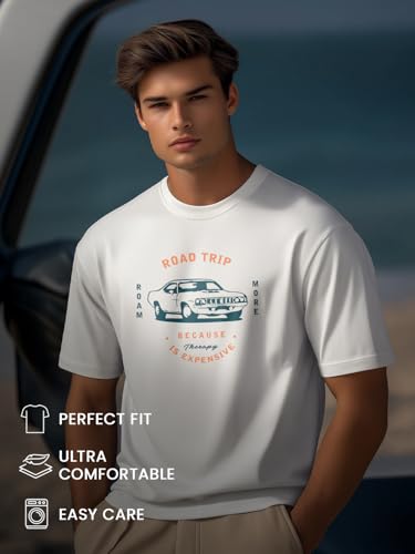 Image of Nobero Men's Regular Graphic Printed T-Shirt for Men | Soft Cotton | Classic Fit | Printed Casual Tshirt for Men