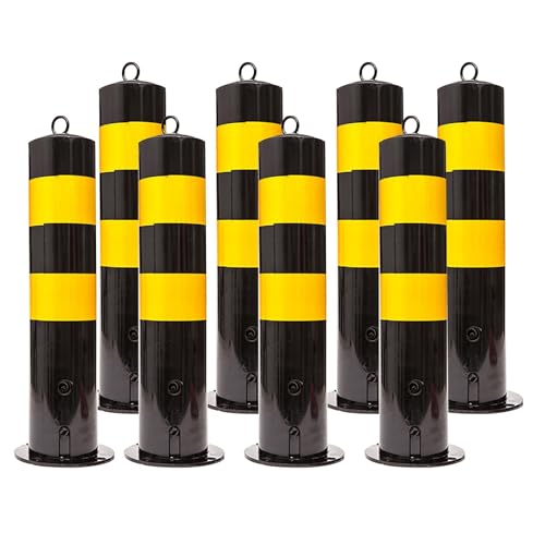 Borne de sécurité amovible en acier jaune de 21,6 pouces pour parking