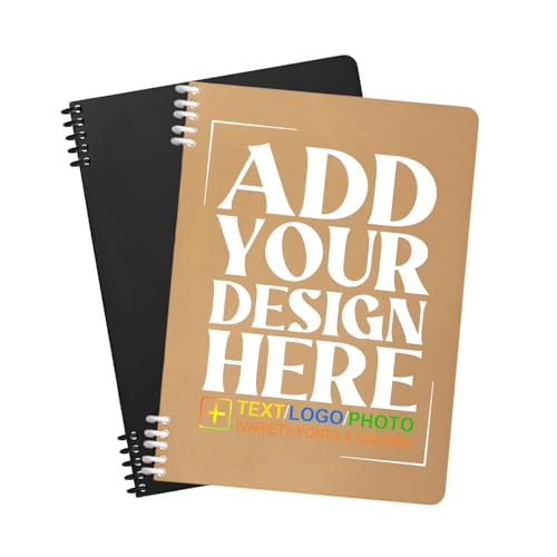 AeroBliss UV Customizable Detachable Spiral Notebook, A4 Kraft Cover Lined Journal, Thickened 80 Sheets/160 Pages, Personalized Logo Notebook for Business Gift, School & Office Supplies