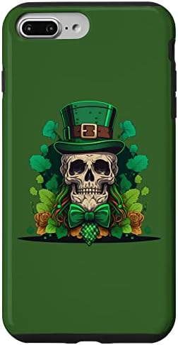 iPhone 7 Plus/8 Plus Sugar Skull St Patricks Day Irish Skull Leprechaun Case