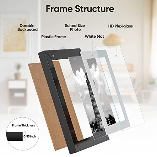 Nacial Picture Frames 8.5X11 Set Of 4, Black Photo Frame, Diploma Frame Certificate Document Frame, Picture Frames Collage For Wall And Tabletop #TOP2
