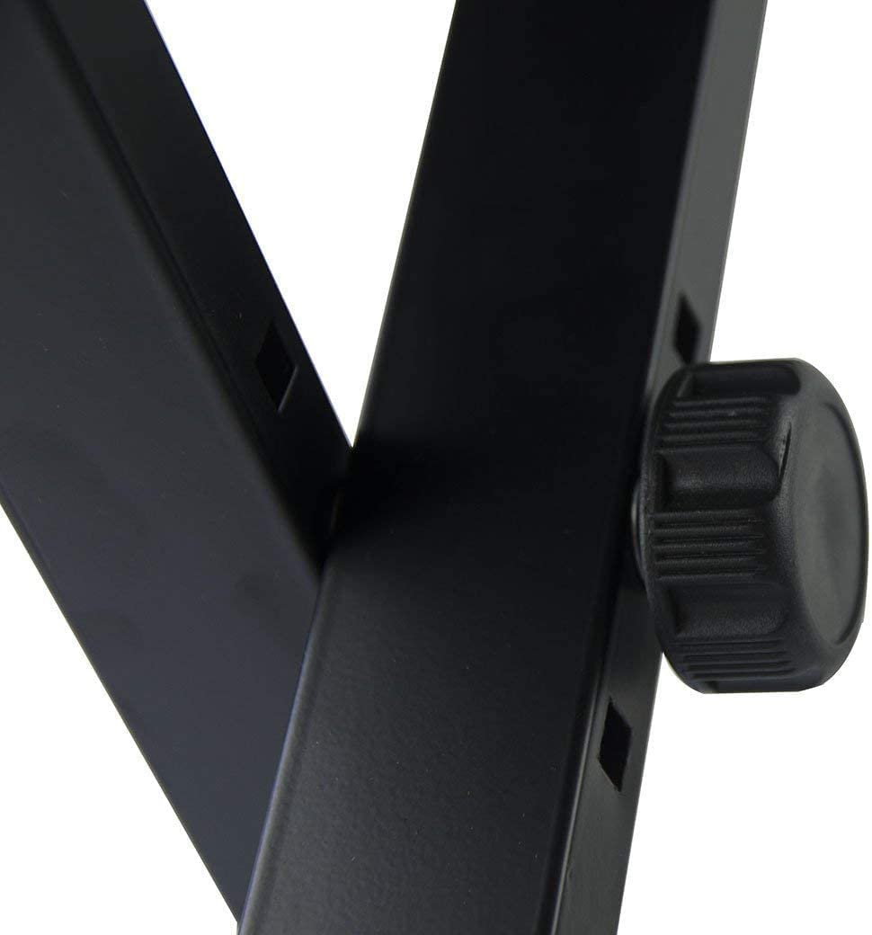 Banqueta Teclado Mod. KD-01 Qbano, Altura Regulable en 3 Niveles, Plegable, Color Negro.