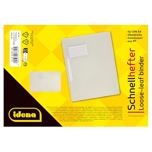 IDENA 307851 File Folder for DIN A4 Excess Width, Clear, transparent, A4 with extra width - Image 4