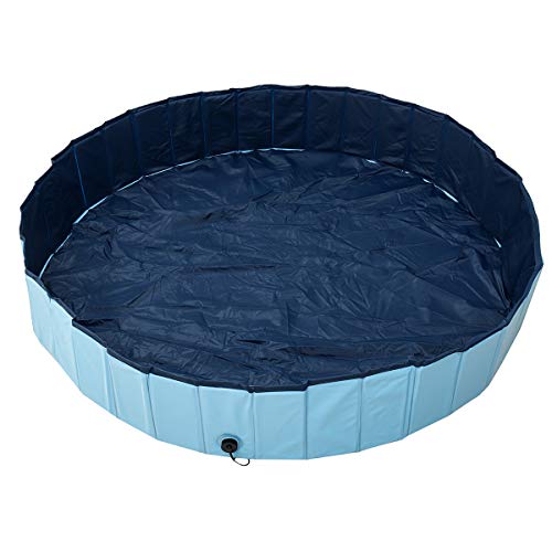 WnewTools 160x30cm Foldable Dog Paddling Pool Pet Puppy Swimming Bathing Washer Tub