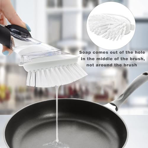 Image of Brush Refills for RIMAY Dish Brush - 6 Pack Dish Brush Cleaning Soap Dispensing Head Replacement for Scrubber (White)