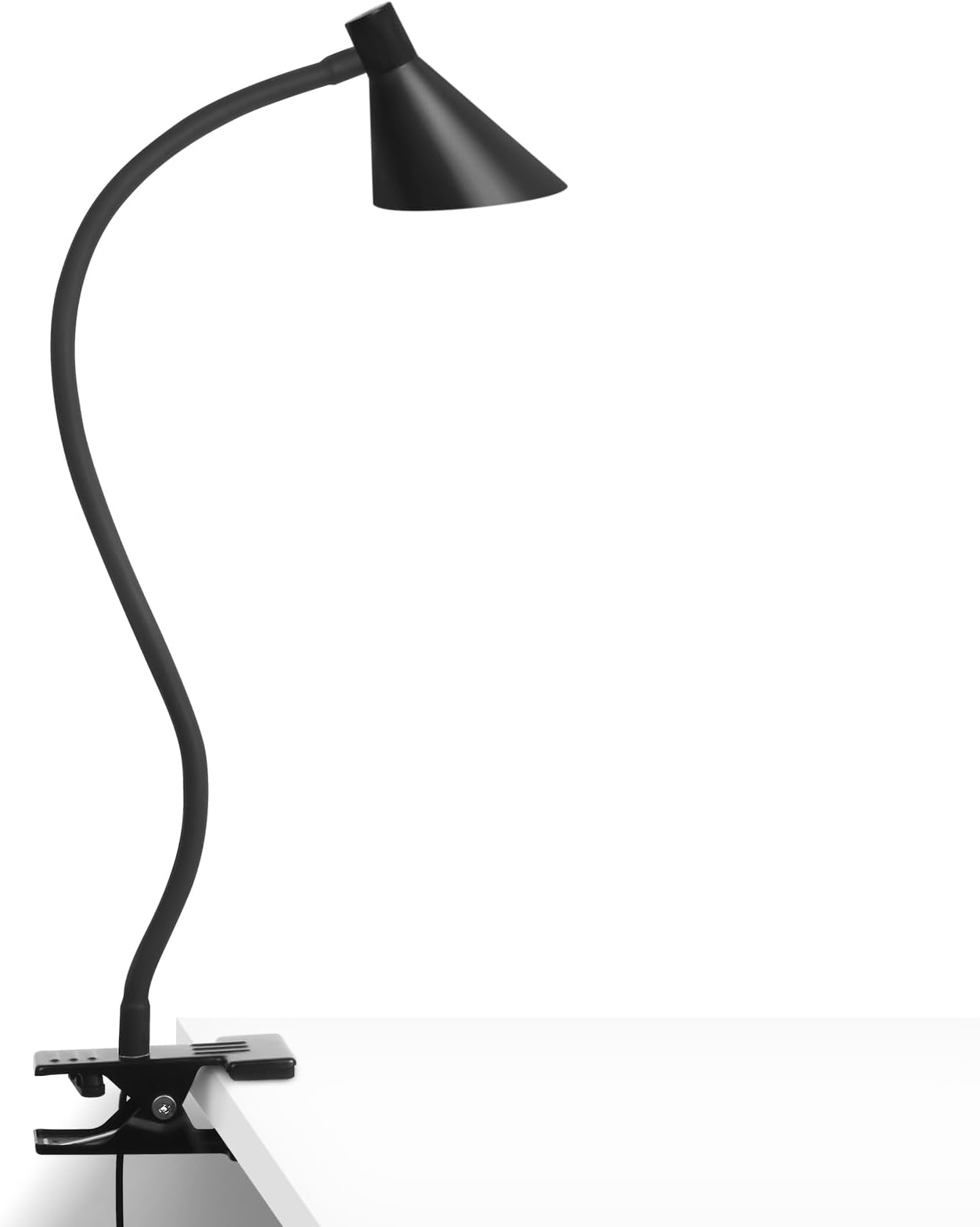Desk Lamp Clip Light, 3 Light Modes 10 Dimmable Brightness Book Reading Bedside Lamp, Small Cute Table Clamp Lamp for Office, Bedroom (Black)