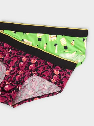 Image of Bummer Men's Printed Micro Modal Briefs Underwear | Ultra Soft & Breathable | Combo Pack of 2